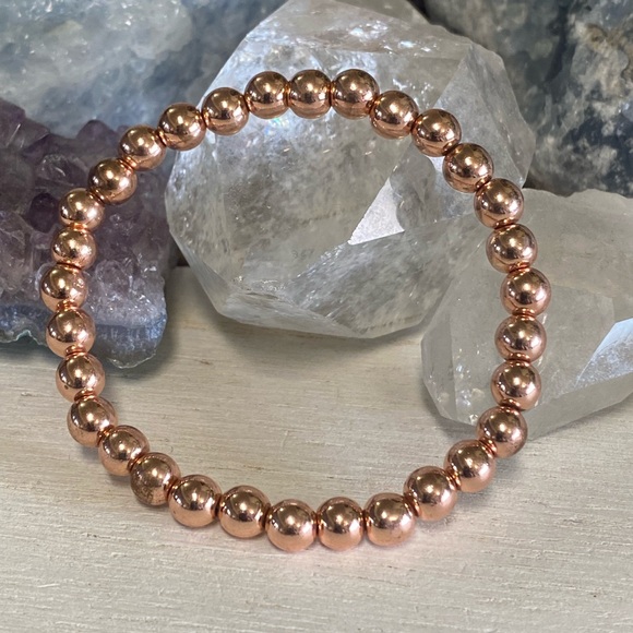 6mm Rose Gold Hematite bracelet - Picture 4 of 4
